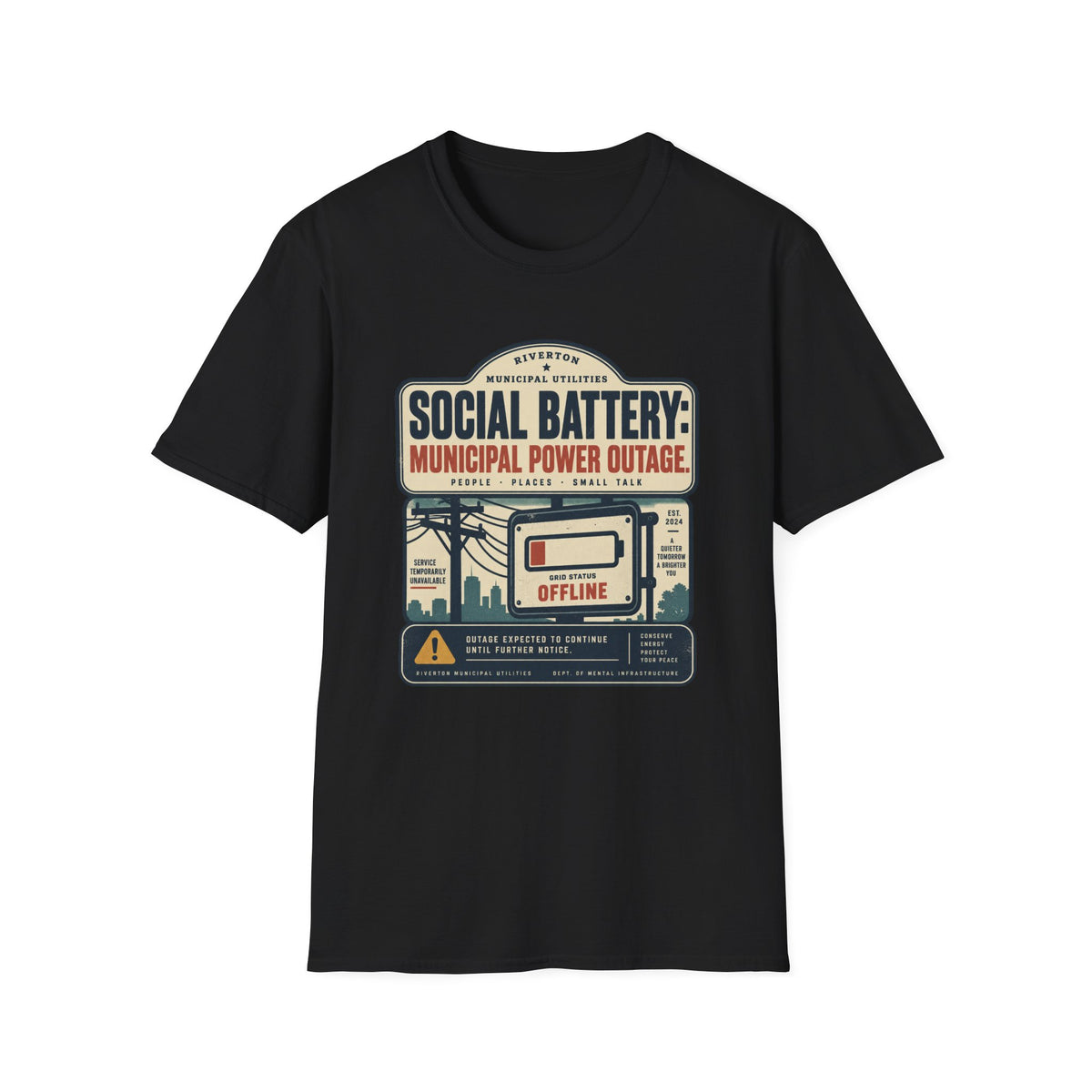 Social Battery Outage T-Shirt