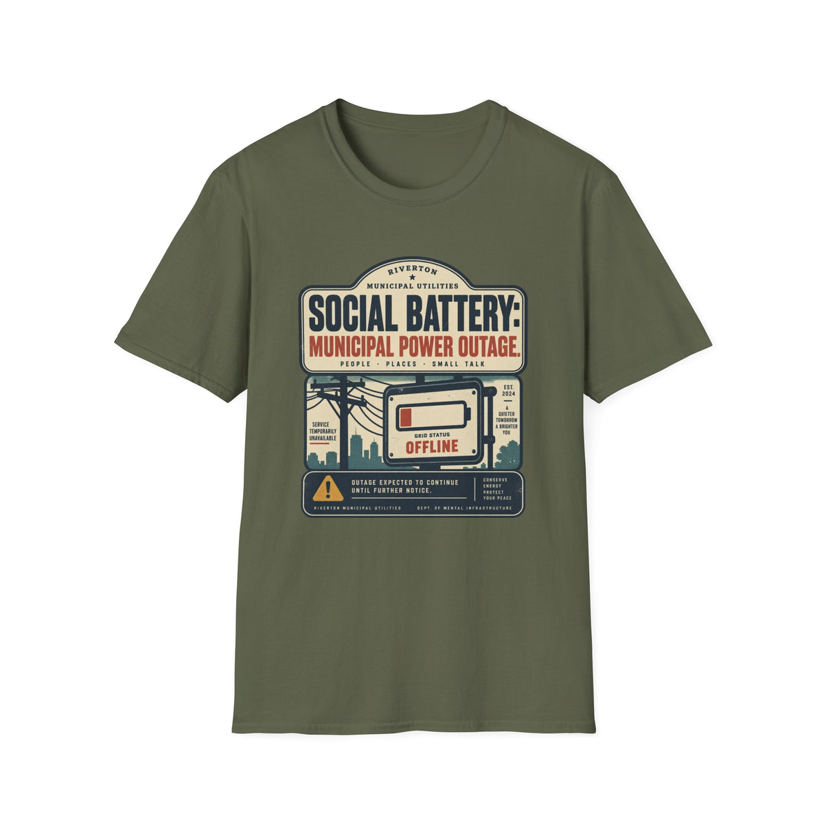 Social Battery Outage T-Shirt